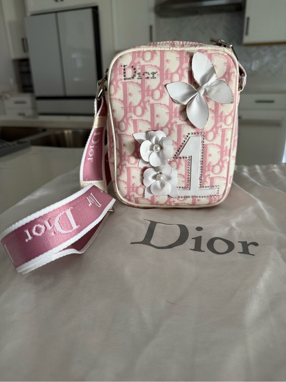 Dior Mini Trotter bag in pink Diorissimo